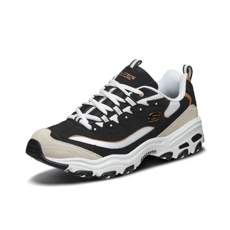 Skechers D'LITES 1.0 Anti Slip Wear Resistant Low Top Chunky Sneakers Men's Black Gold-3
