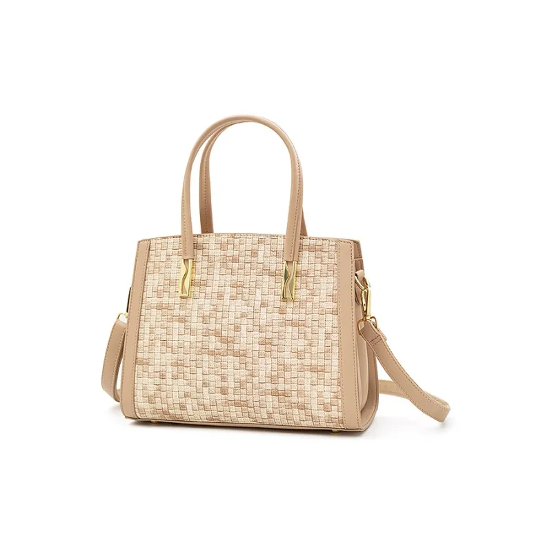 Vigno Synthetic Leather Handbag, Shoulder Bag Medium Size Women's Apricot/Pink/Blue/Brown/Black-1