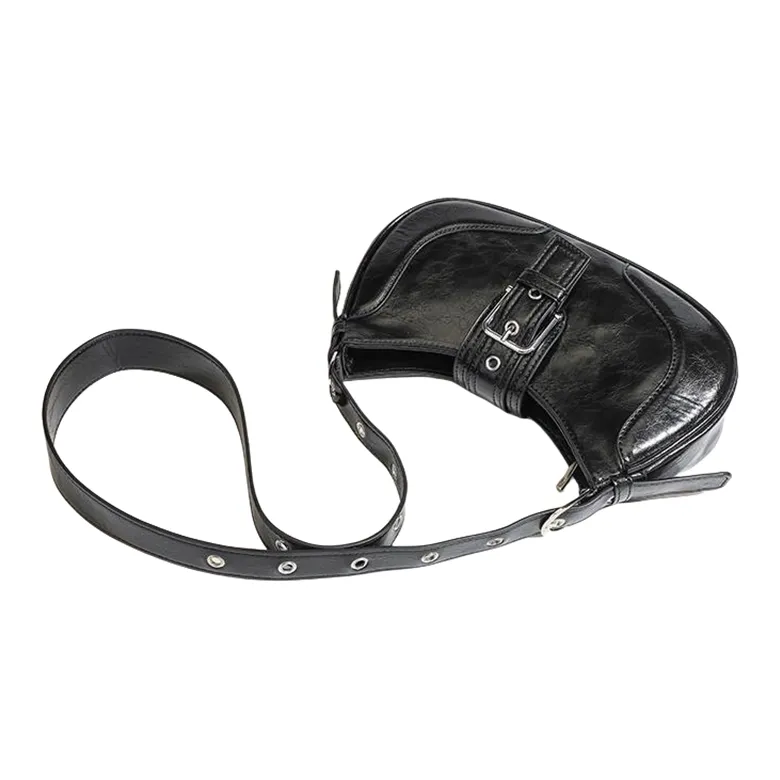 Carksky PU Portable Crossbody Bag Shoulder Bag Regular Women's Black/Silver-2