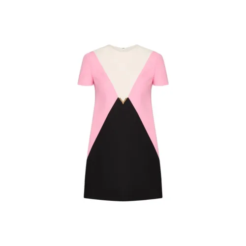 Valentino Short-Sleeved Dresses Women's Black/White Pink