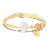 925 Silver-Peaceful Ruyi Chalcedony Bracelet, Women's