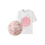 White T-Shirt+Rose Ball