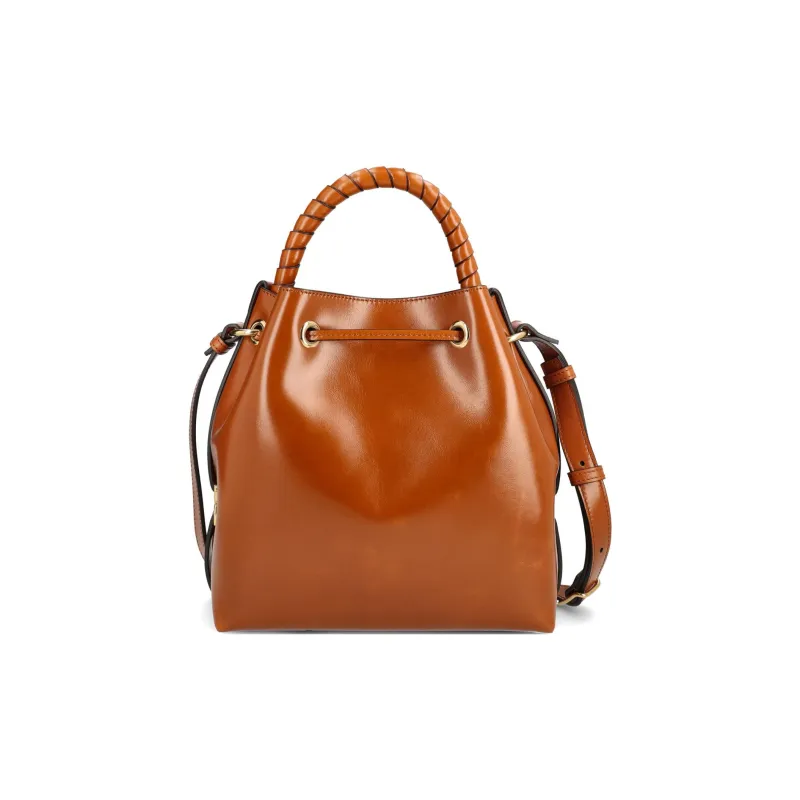 Chloe Marcie Shiny Calfskin Bucket Bags Shoulder Bag Crossbody Bag Handbag Regular Women's Brown-2