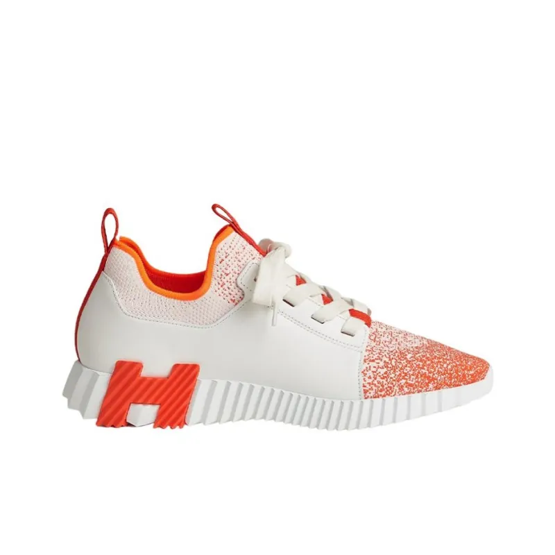 HERMES Depart Low-Top Sports Casual Shoes Men's White Orange-1