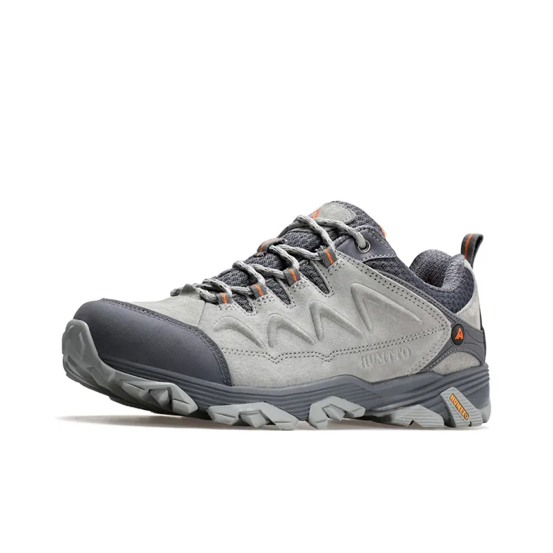 HUMTTO Anti Slip And Wear Resistant Coverage Support Rebound Grip Low Top Hiking Shoes Men's Gray Orange Yellow-1