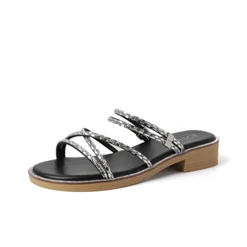 JOSINY Rubber Sole Slip Resistant Slide Slippers Women's