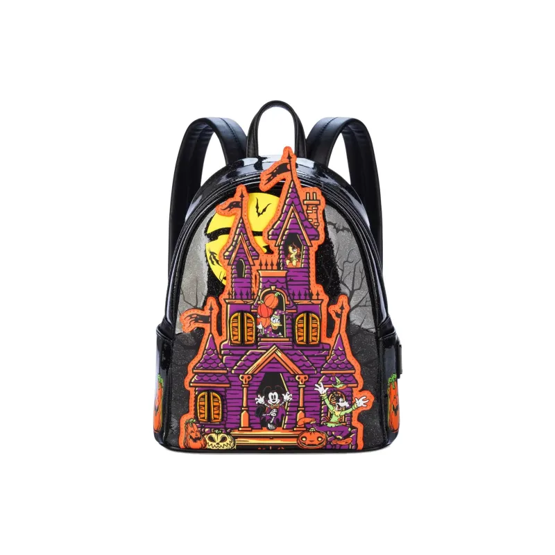 Disney Polyurethane PU Bonded PVC Backpack Mini Women's Black-0