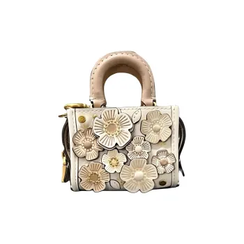 COACH Tanned Leather Material Bag Accessory Women's White Beige