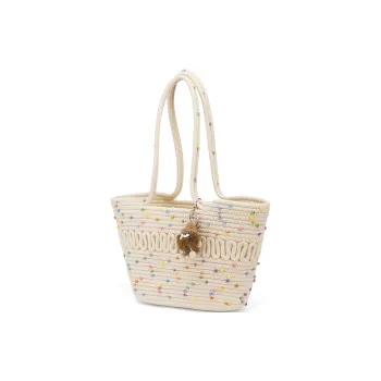ST&SAT Fabric Shoulder Bag, Shoulder Bag Women's Ecru