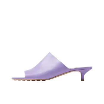 Bottega Veneta Leather Patchwork Abrasion Resistant Slide Slippers Women's Purple