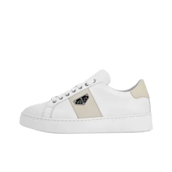 PHILIPP PLEIN Lo Top Low Top Skateboard Shoes Unisex Ecru