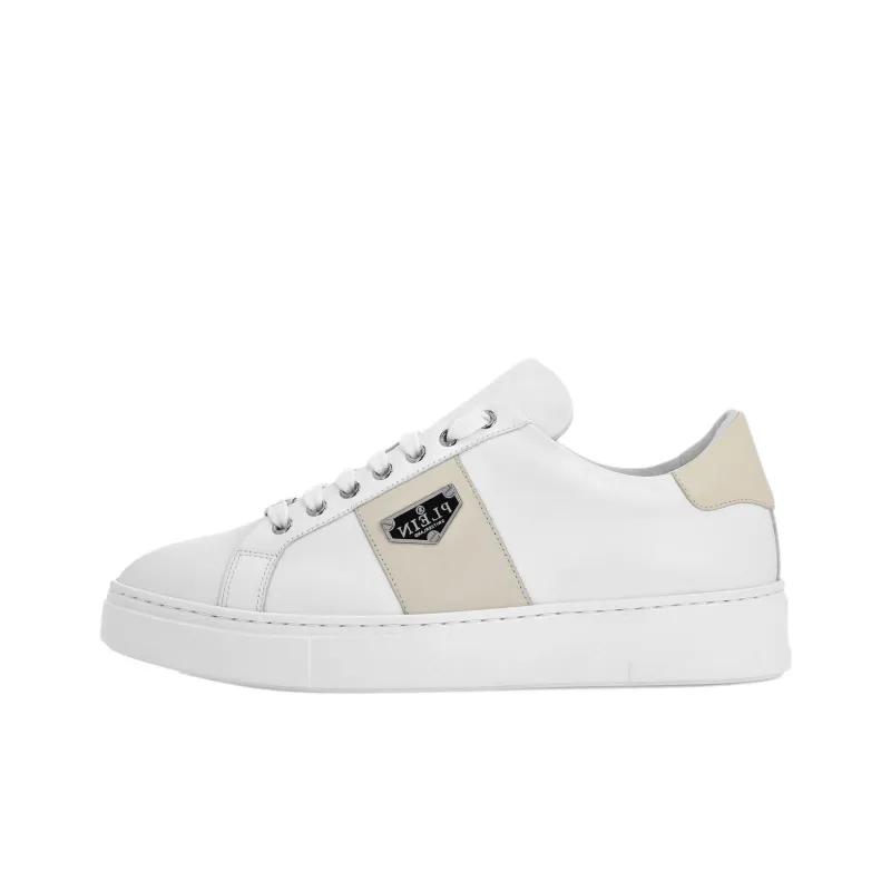 PHILIPP PLEIN Lo Top Low Top Skateboard Shoes Unisex Ecru-0