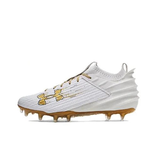 Under Armour Blur Smoke Football Shoes Men Low-Top White Gold