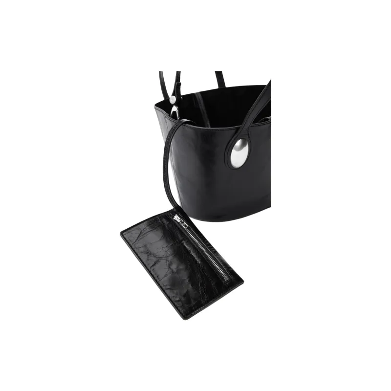 Alexander Wang Cow Leather Tote Bag Shopping Bag Shoulder Bag Crossbody Bag Handbag Small Size Women's Black-5