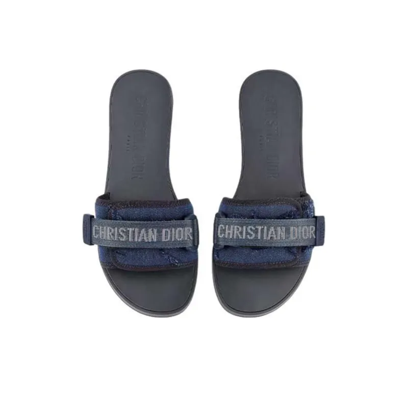 DIOR DIORevolution Slide Slippers Women's Dark Blue-4