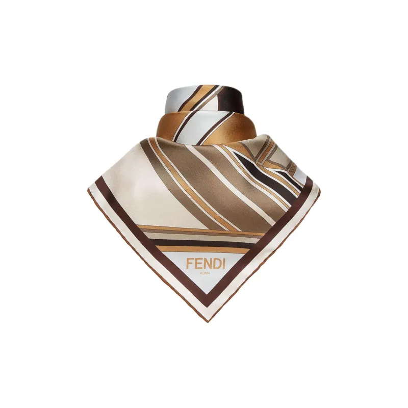 FENDI Mulberry Silk Silk Scarves Women's Multicolor-1