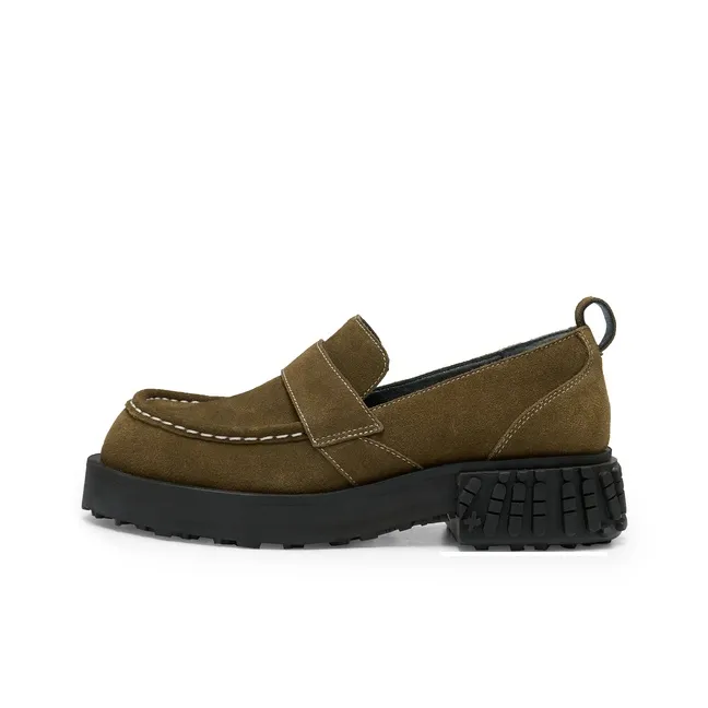 Lost In Echo Loafers Women's Black Brown Worn/Army Green-7