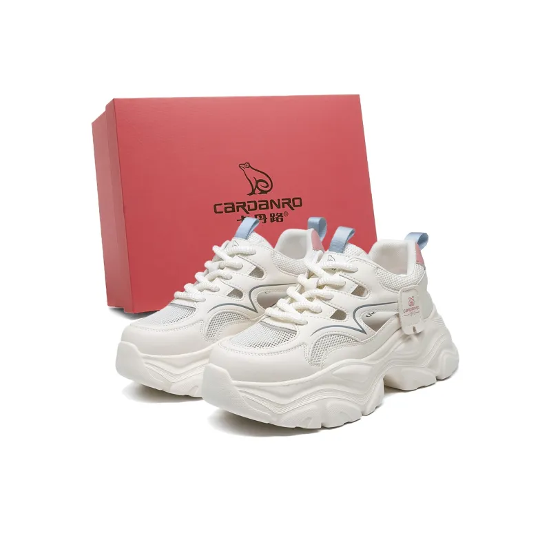 CARDANRO Breathable Low Top Cut Out Chunky Sneakers Women's-1