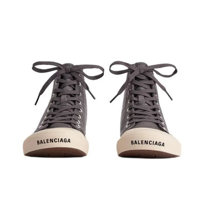 Balenciaga Paris High Top Sneakers 'Brown Leather And White Rubber'-3