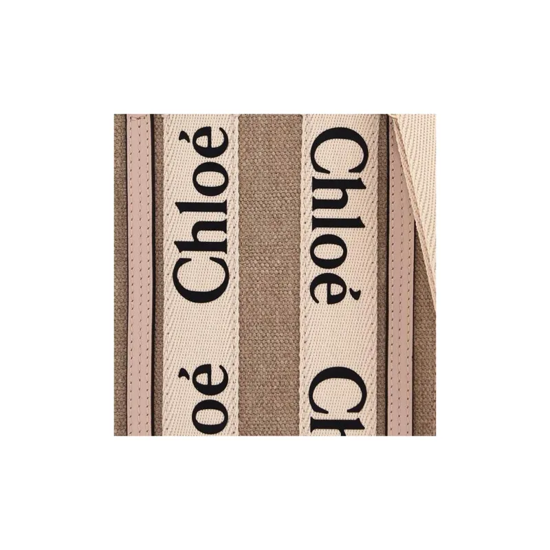 Chloe Woody Linen Handbag, Shoulder Bag, Crossbody Bag Mini Women's Light Umber-2