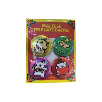Line Puppies Christmas Collection Badges