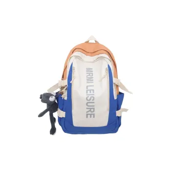 Elsvet Nylon Backpack Unisex White/Black