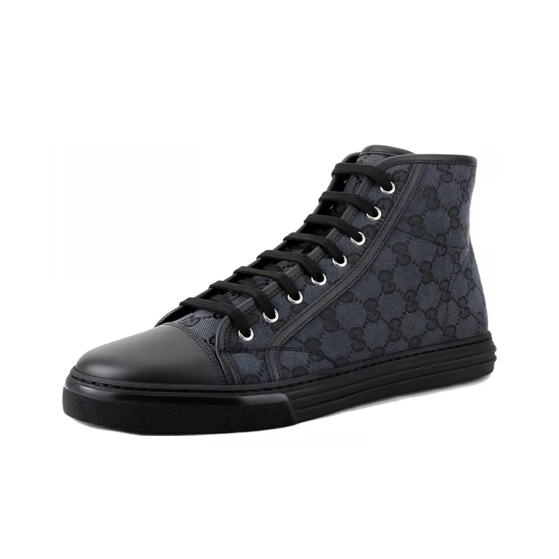 GUCCI GG Canvas High Top Sneakers Grey-2