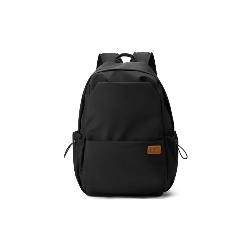 ST&SAT Fabric With Synthetic Leather Travel Backpack Regular Unisex Black/White-0