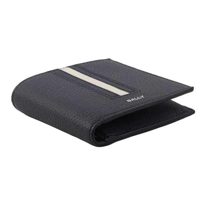 BALLY Calfskin Card Clip Wallets Men's Black-4