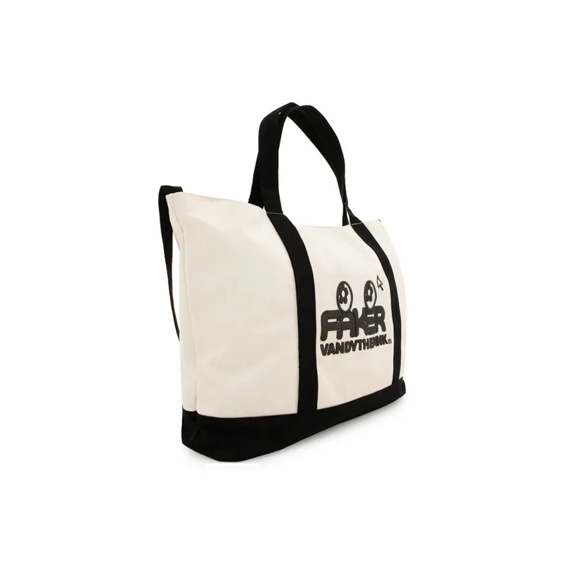 Vandy The Pink Canvas Handbag Regular Unisex Black White-1