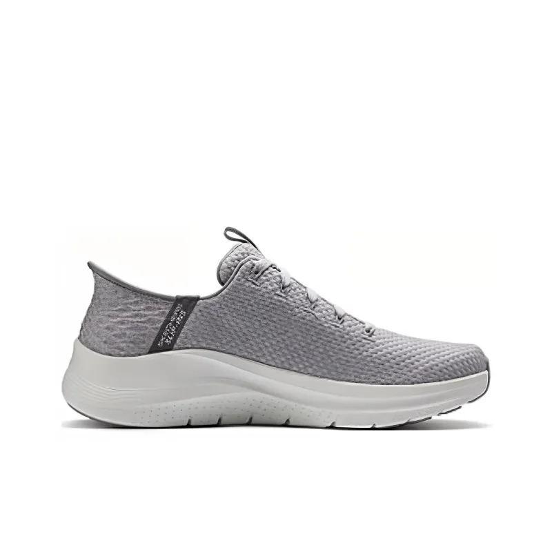 Skechers Cushioning Anti Slip And Wear Resistant Low Top Running Shoes Men's Gray-1