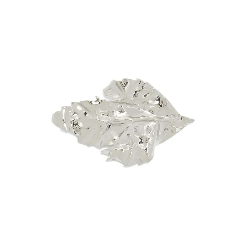 JIL SANDER Small Leaf shaped Polished Brooch-1