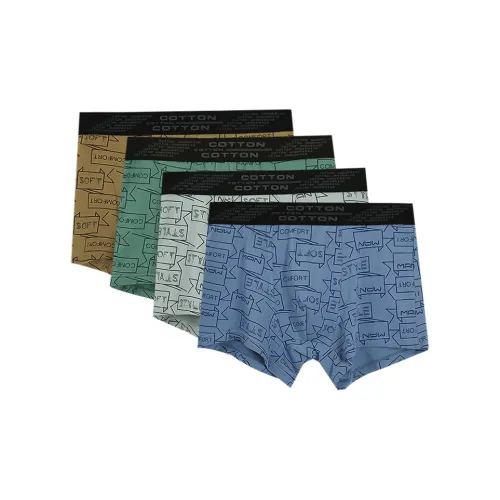 Red Bean Underpants Men's 4 Pack Mixed Color