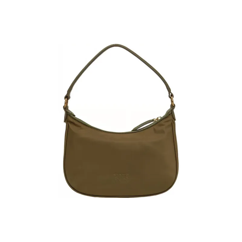 PINKO Half Moon Series Polyamide Crescent Bag, Portable Crossbody Bag, Shoulder Bag Women's Green-3