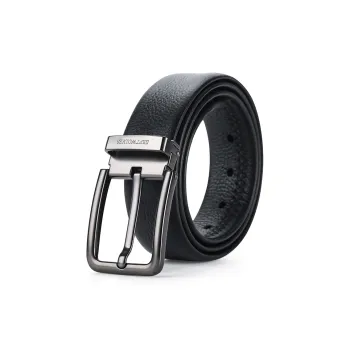 SEPTWOLVES Pin Buckle Belt, Cow Leather Belts Men's Width 3.5CM