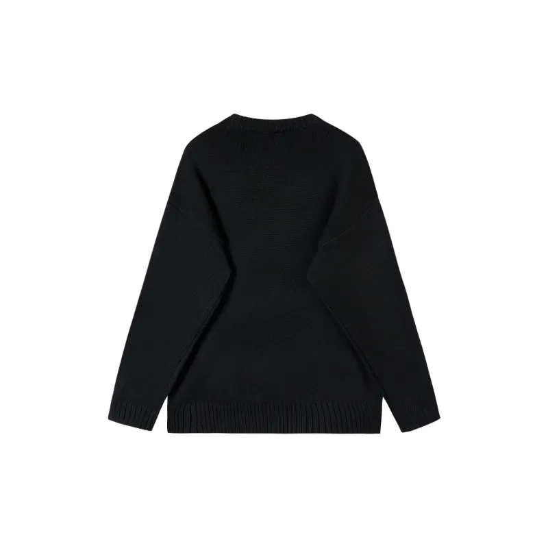 BIENKIMIIYE Basic Solid Color Pullover Loose Fit Knitwear Unisex-3