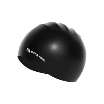 Watertime Swimming Caps Silicone Unisex One Size[Regular Short Hair/Long Hair/All] Black