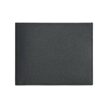 HERMES Citizen Twill Evercolor Calfskin Card Holder Men's Gray Fog