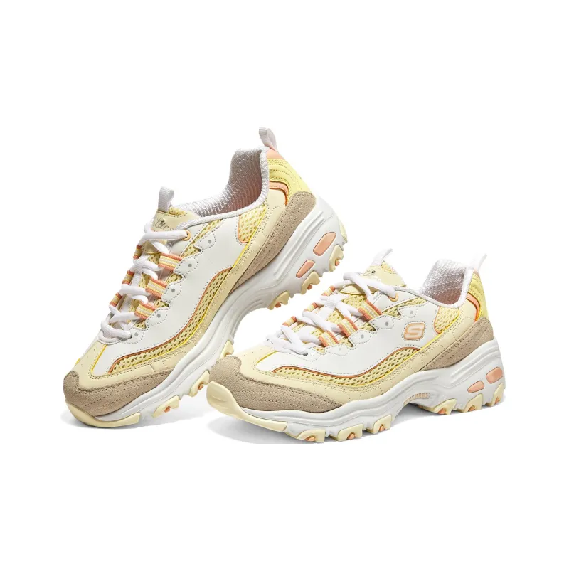 Skechers D'LITES 1.0 Anti Slip Wear Resistant Low Top Chunky Sneakers Women's Yellow-4