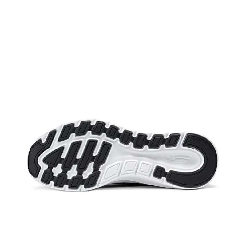 Skechers Cushioning Anti Slip And Wear Resistant Low Top Running Shoes Men's Black White-4