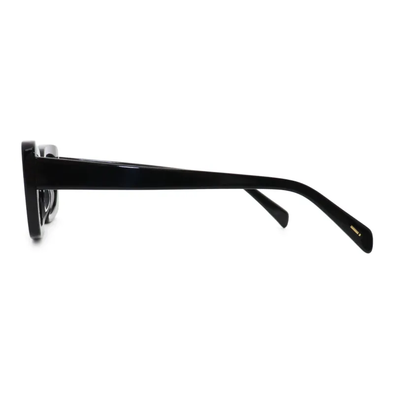 Pair Ponyo Plate Frame Rectangular Sunglasses Unisex Black-2