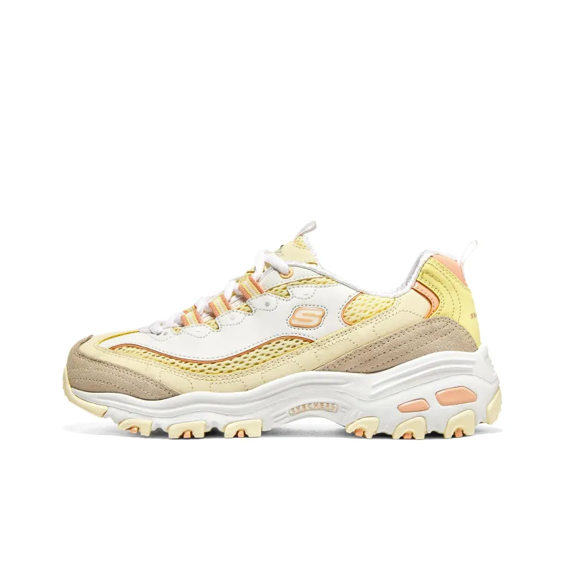 Skechers D'LITES 1.0 Anti Slip Wear Resistant Low Top Chunky Sneakers Women's Yellow-1