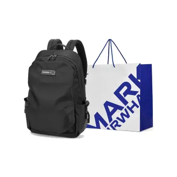 FAIRWHALE Fabric Backpack Large Size Unisex Black