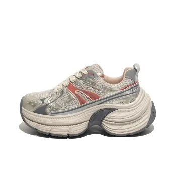 FAICCIA Abrasion Resistant Low Top Chunky Sneakers Women's Champagne