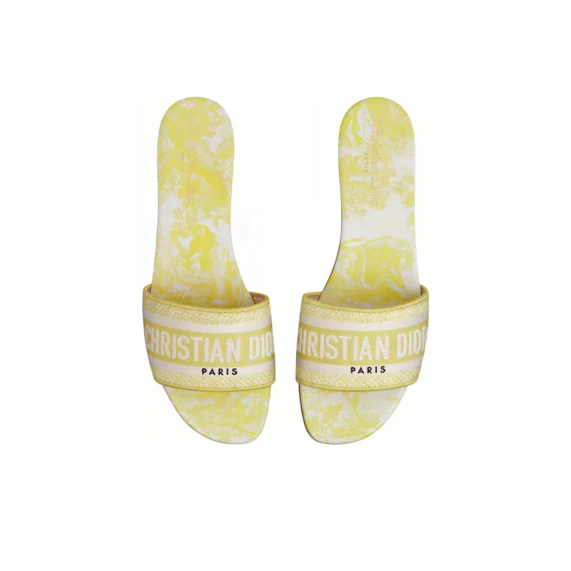 DIOR Dway Abrasion Resistant Slide Slippers Women's Yellow-3