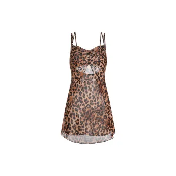 MIIOW Nightgown Women's Leopard Print