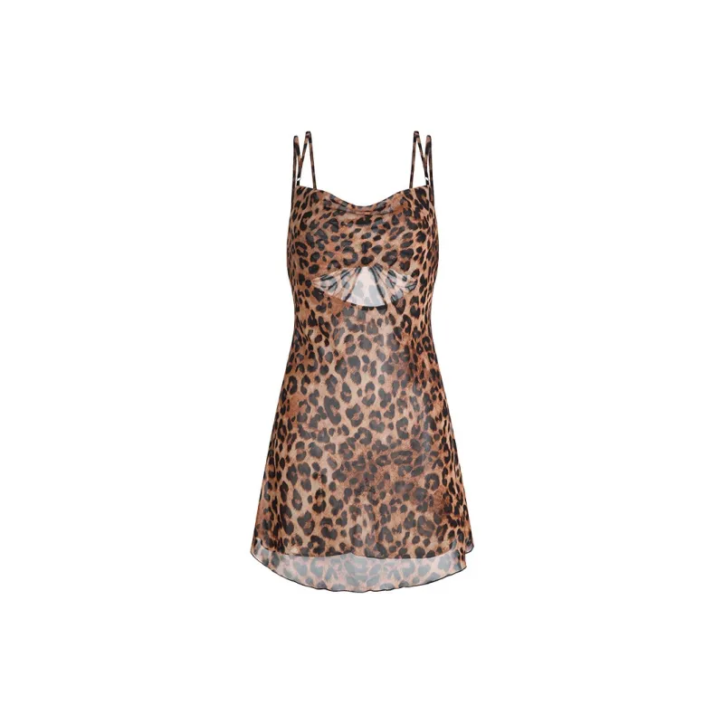 MIIOW Nightgown Women's Leopard Print-0