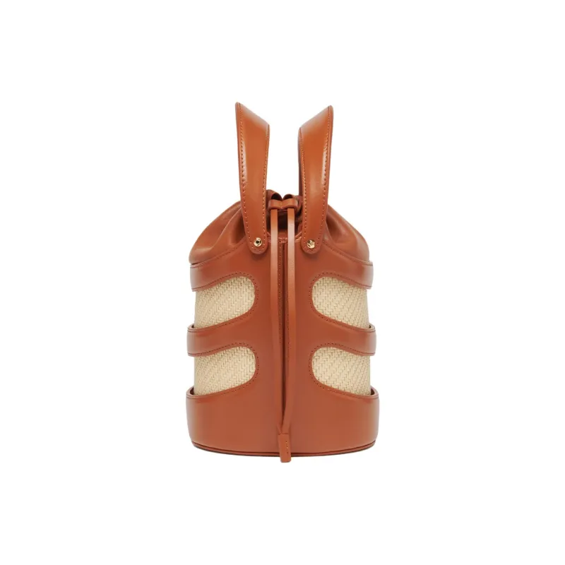 Alexander McQueen Calfskin Bucket Bags Shoulder Bag Crossbody Bag Handbag Regular Women's Brown & Natural-2