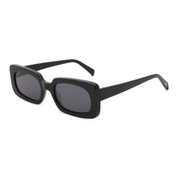 Pair Ponyo Plate Frame Rectangular Sunglasses Unisex Black