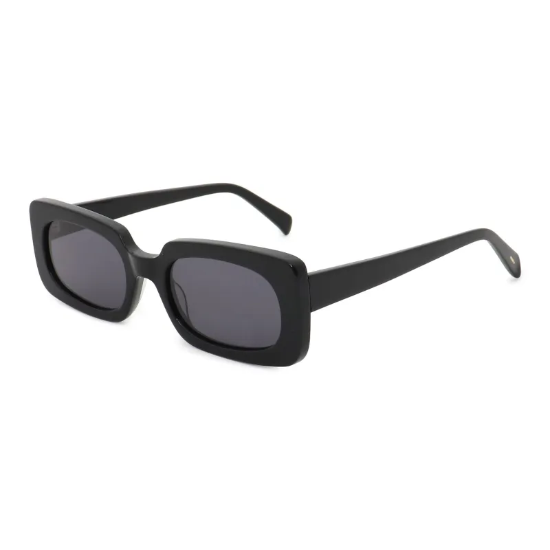 Pair Ponyo Plate Frame Rectangular Sunglasses Unisex Black-0